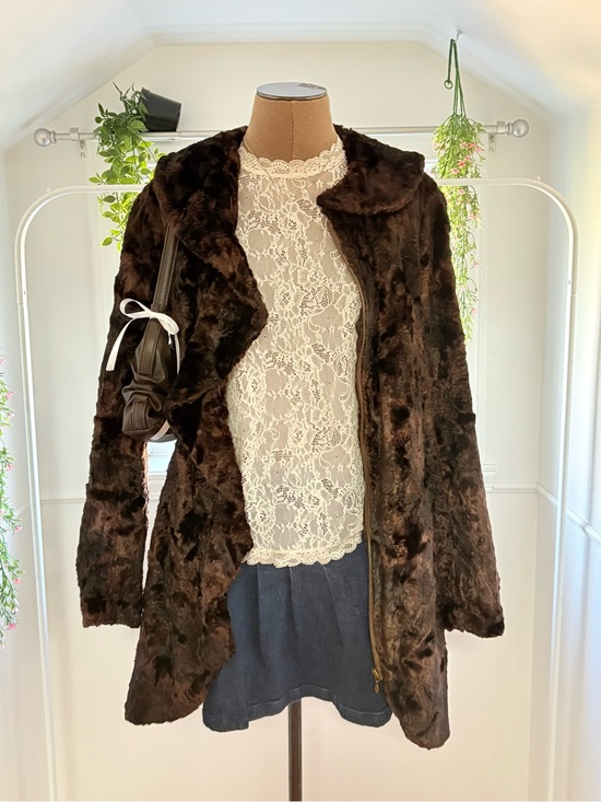 Simon Chang Jackets & Blazers - Simon Chang Plush Faux Fur Teddy Jacket in Dark Brown